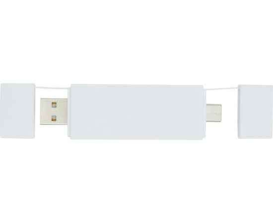 12425101 Двойной USB 2.0-хаб Mulan, Цвет: белый, изображение 2