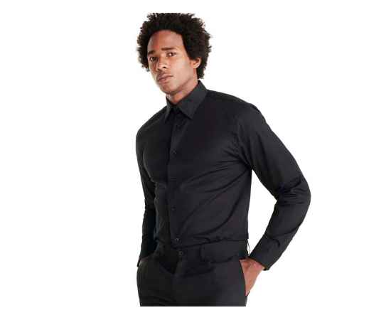 Рубашка Moscu мужская с длинным рукавом, S, 550602S, Цвет: черный, Размер: S, изображение 5