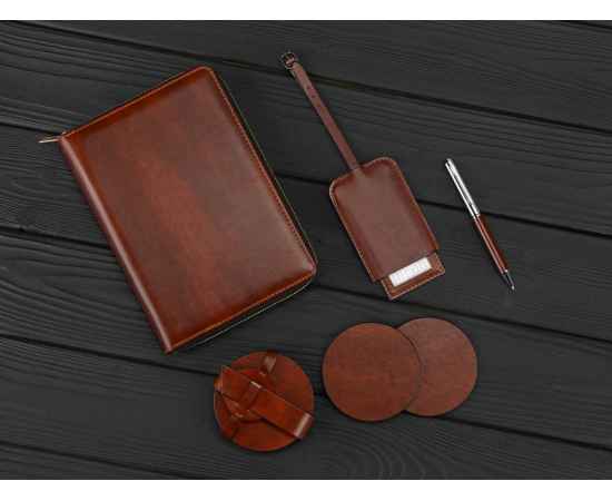 Бизнес-блокнот на молнии А5 Fabrizio с RFID защитой и ручкой, 701409, Цвет: коричневый,серебристый, изображение 11