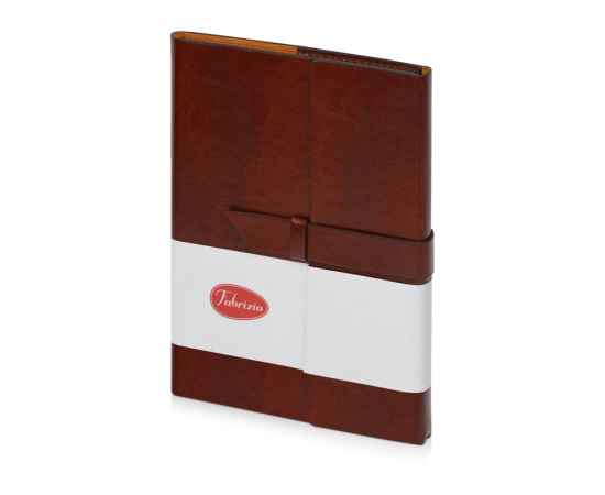 Бизнес-блокнот А5 с клапаном Fabrizio с ручкой, 701609, Цвет: коричневый,серебристый, изображение 2