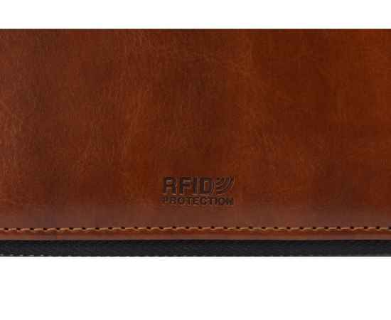 Бизнес-блокнот на молнии А5 Fabrizio с RFID защитой и ручкой, 701409, Цвет: коричневый,серебристый, изображение 10