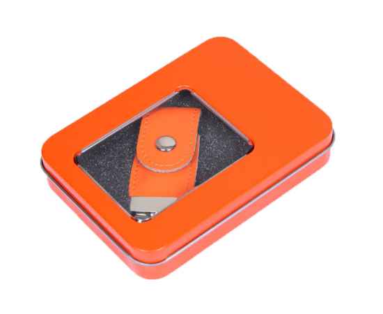 Металлическая упаковка для флешки, 6027.08, Цвет: оранжевый, изображение 2