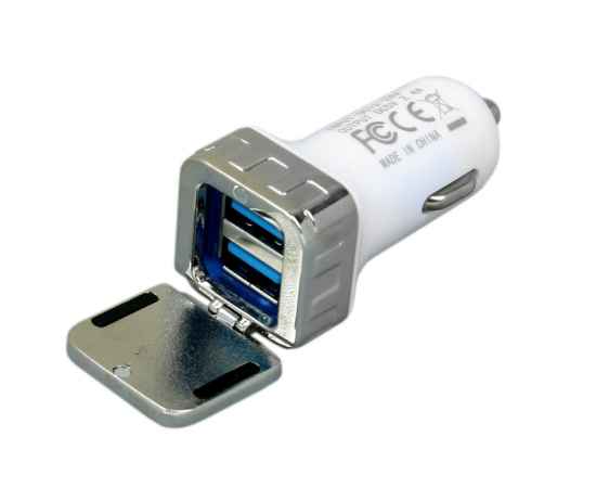 Квадратная автомобильная зарядка на 2 USB-порта, 6024.00, изображение 2