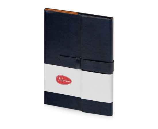 Бизнес-блокнот А5 с клапаном Fabrizio с ручкой, 701602, Цвет: синий,серебристый, изображение 2