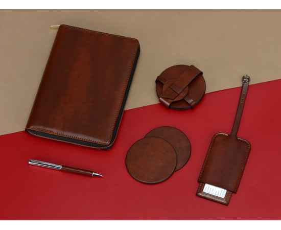 Бизнес-блокнот на молнии А5 Fabrizio с RFID защитой и ручкой, 701409, Цвет: коричневый,серебристый, изображение 12