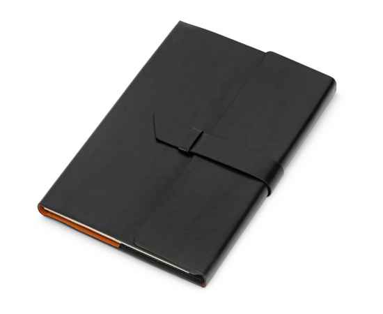 Бизнес-блокнот А5 с клапаном Fabrizio с ручкой, 701607, Цвет: черный,серебристый, изображение 3