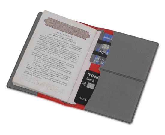 Обложка для паспорта с RFID защитой отделений для пластиковых карт Favor, 113401, Цвет: красный, изображение 3