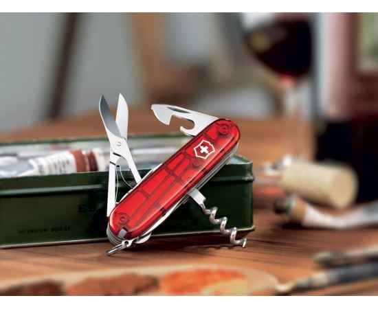 Нож перочинный Climber, 91 мм, 14 функций, 601137, Цвет: красный прозрачный, изображение 3