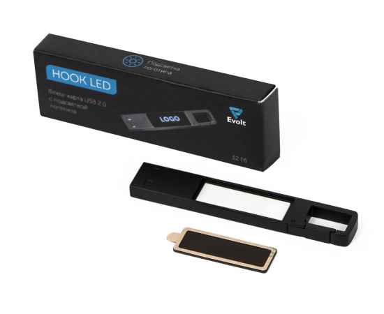 USB 2.0- флешка на 32 Гб c подсветкой логотипа Hook LED, 32Gb, 624212, Цвет: темно-серый, Размер: 32Gb, изображение 9