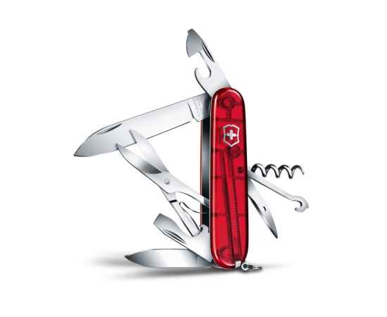 Нож перочинный Climber, 91 мм, 14 функций, 601137, Цвет: красный прозрачный, изображение 2