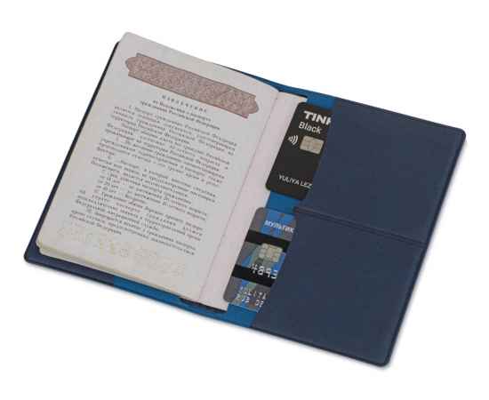 Обложка для паспорта с RFID защитой отделений для пластиковых карт Favor, 113402, Цвет: синий, изображение 3