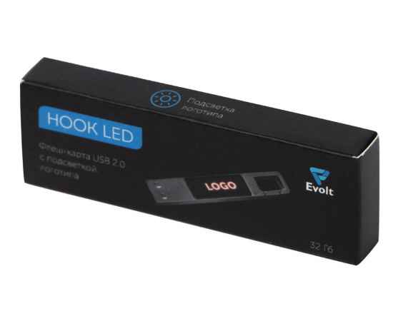 USB 2.0- флешка на 32 Гб c подсветкой логотипа Hook LED, 32Gb, 624211, изображение 10