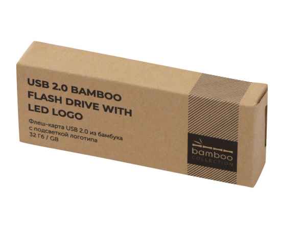USB 2.0- флешка на 32 Гб c подсветкой логотипа Bamboo LED, 32Gb, 624100, изображение 5