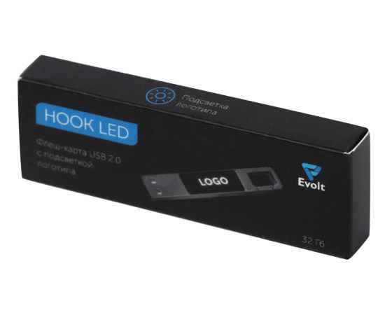 USB 2.0- флешка на 32 Гб c подсветкой логотипа Hook LED, 32Gb, 624216, изображение 10