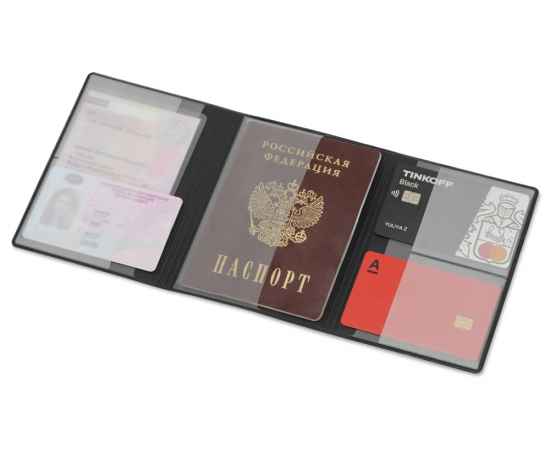 Обложка на магнитах для автодокументов и паспорта Favor, 113607, Цвет: черный, изображение 2