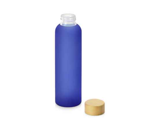 Стеклянная бутылка с бамбуковой крышкой Foggy, 600 мл, 828702, Цвет: синий, Объем: 600, изображение 2