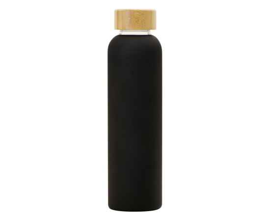 Стеклянная бутылка с бамбуковой крышкой Foggy, 600 мл, 828707, Цвет: черный, Объем: 600, изображение 3