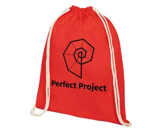 Рюкзак со шнурком Tenes из хлопка 140 г/м², 5-12057521, Цвет: красный, изображение 3