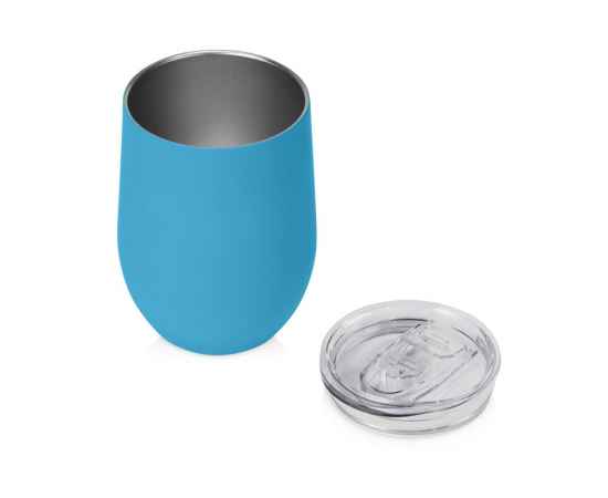 Вакуумная термокружка Sense Gum, непротекаемая крышка, soft-touch, 827413N, Цвет: голубой, Объем: 370, изображение 2