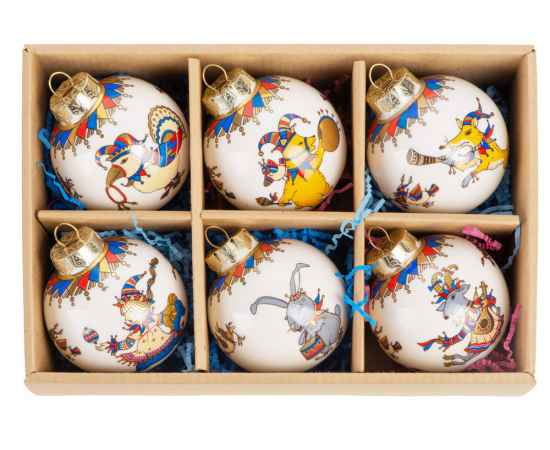 Набор новогодних шаров, 6 шт, 82815, изображение 5