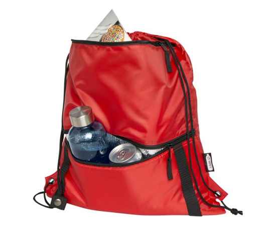 Изолированная сумка со шнурком Adventure из переработанных материалов, 12064721, Цвет: красный, изображение 4