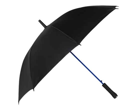 Зонт-трость Colorline с цветными спицами и куполом из переработанного пластика, 100001, Цвет: черный,синий, изображение 2