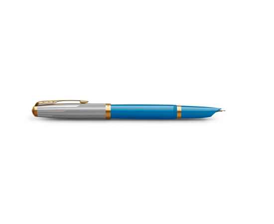 Ручка перьевая Parker 51 Premium, F/M, 2169079, Цвет: голубой,золотистый,серебристый, изображение 4