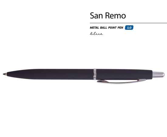 Ручка металлическая шариковая San Remo, софт тач, 20-0249.15, Цвет: графит, изображение 2