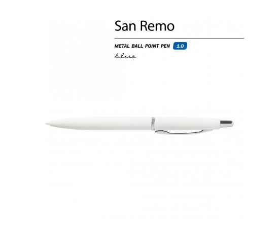 Ручка металлическая шариковая San Remo, софт тач, 20-0249.16, Цвет: белый, изображение 2