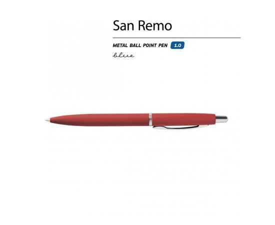 Ручка металлическая шариковая San Remo, софт тач, 20-0249.17, Цвет: красный, изображение 2