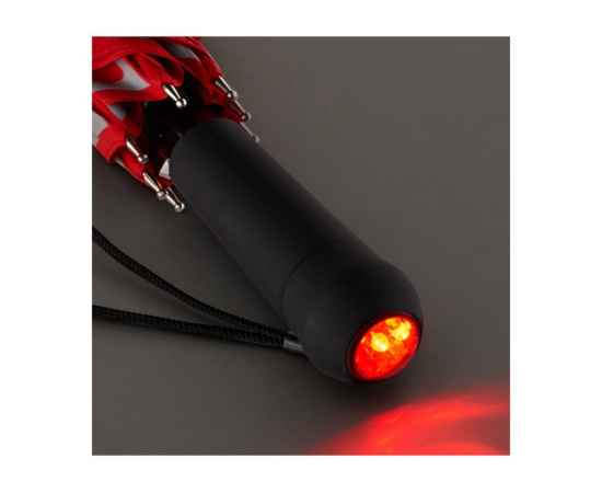 Зонт-трость Safebrella с фонариком и светоотражающими элементами, 100077, Цвет: красный, изображение 4