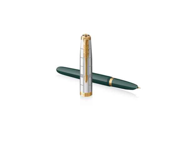 Ручка перьевая Parker 51 Premium, F, 2169074, Цвет: золотистый,зеленый,серебристый, изображение 3