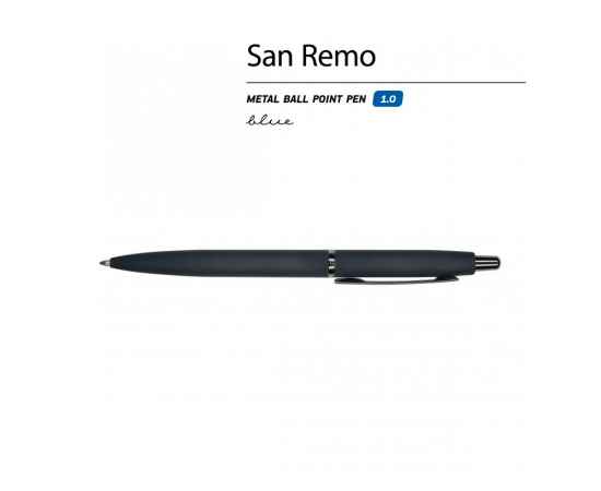 Ручка металлическая шариковая San Remo, софт тач, 20-0249.04, Цвет: темно-синий, изображение 2
