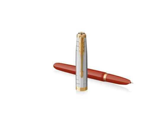 Ручка перьевая Parker 51 Premium, F/M, 2169072, Цвет: золотистый,красный,серебристый, изображение 3