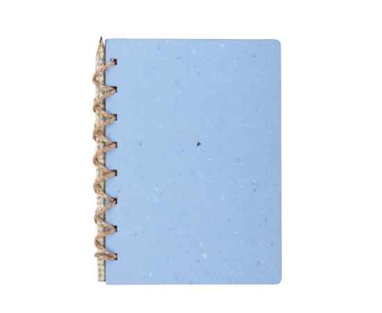 Блокнот А6 с бумажным карандашом и семенами цветов микс, 220202, Цвет: синий, изображение 3