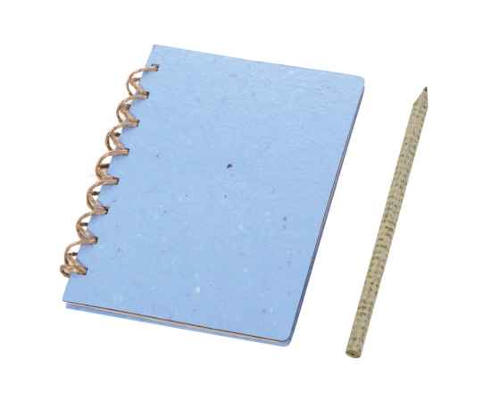 Блокнот А6 с бумажным карандашом и семенами цветов микс, 220202, Цвет: синий, изображение 2