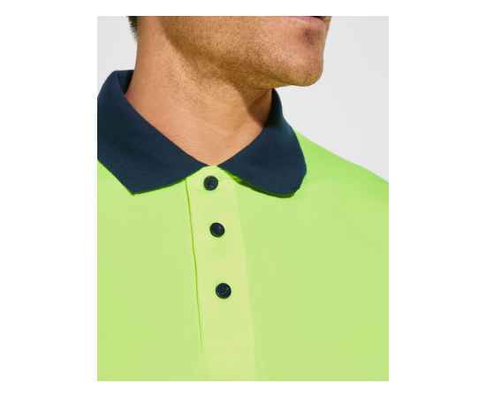 Рубашка поло со светоотражающими полосами Vega с длинным рукавом, мужская, S, 9316HV55221S, Цвет: navy,неоновый желтый, Размер: S, изображение 2