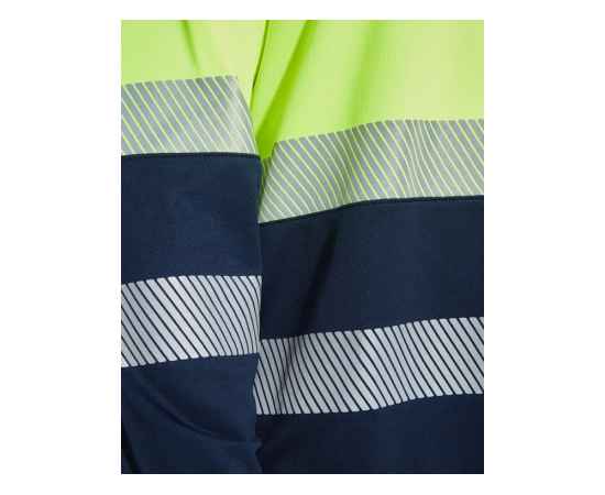 Рубашка поло со светоотражающими полосами Vega с длинным рукавом, мужская, S, 9316HV55221S, Цвет: navy,неоновый желтый, Размер: S, изображение 3