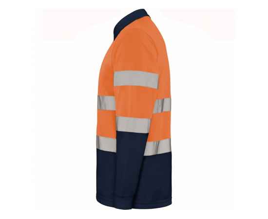 Рубашка поло со светоотражающими полосами Polaris с длинным рукавом, мужская, S, 9306HV55223S, Цвет: navy,неоновый оранжевый, Размер: S, изображение 3