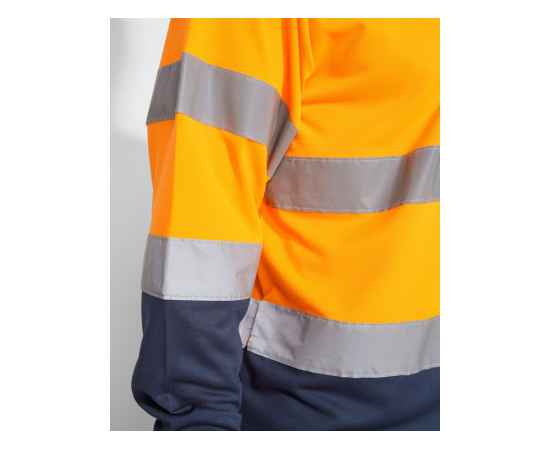 Рубашка поло со светоотражающими полосами Polaris с длинным рукавом, мужская, S, 9306HV55223S, Цвет: navy,неоновый оранжевый, Размер: S, изображение 7