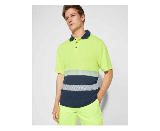 Рубашка поло со светоотражающими полосами Vega, мужская, S, 9315HV55221S, Цвет: navy,неоновый желтый, Размер: S, изображение 5