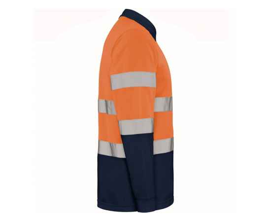 Рубашка поло со светоотражающими полосами Polaris с длинным рукавом, мужская, S, 9306HV55223S, Цвет: navy,неоновый оранжевый, Размер: S, изображение 4