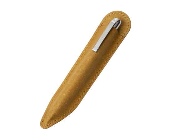 Ручка шариковая Venera из переработанной стали и переработанной кожи, 280109, Цвет: серебристый,коричневый, изображение 4