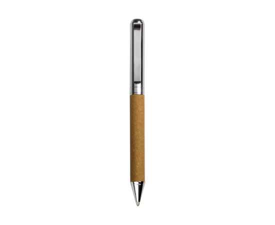 Ручка шариковая Venera из переработанной стали и переработанной кожи, 280109, Цвет: серебристый,коричневый, изображение 2