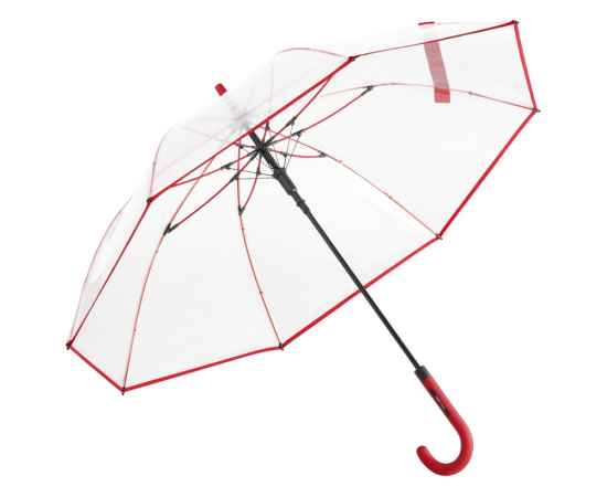 Зонт-трость Pure с прозрачным куполом, 100126, Цвет: красный, изображение 2