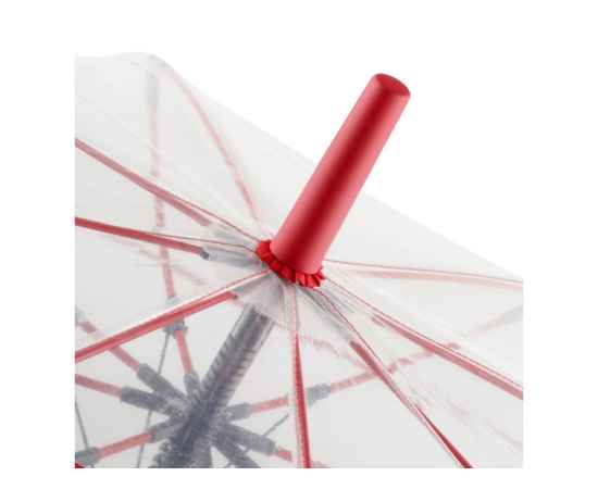 Зонт-трость Pure с прозрачным куполом, 100126, Цвет: красный, изображение 6