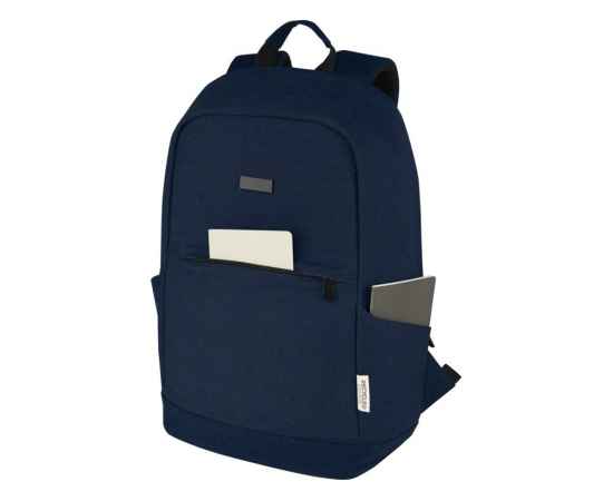 Противокражный рюкзак Joey для ноутбука 15,6 из переработанного брезента, 12067755, Цвет: темно-синий, изображение 5