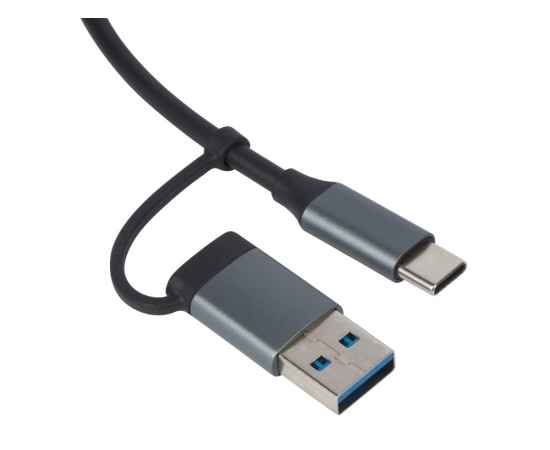 USB-хаб Link с коннектором 2-в-1 USB-C и USB-A, 2.0/3.0, 975650, Цвет: серый, изображение 3