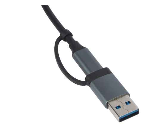 USB-хаб Link с коннектором 2-в-1 USB-C и USB-A, 2.0/3.0, 975650, Цвет: серый, изображение 4