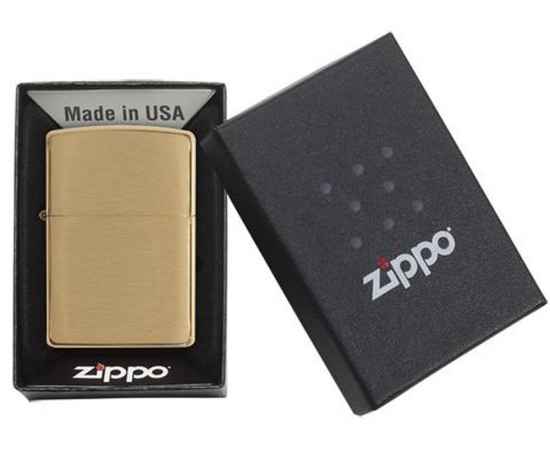 Зажигалка ZIPPO с покрытием Brushed Brass, 422123, Цвет: золотистый, изображение 4